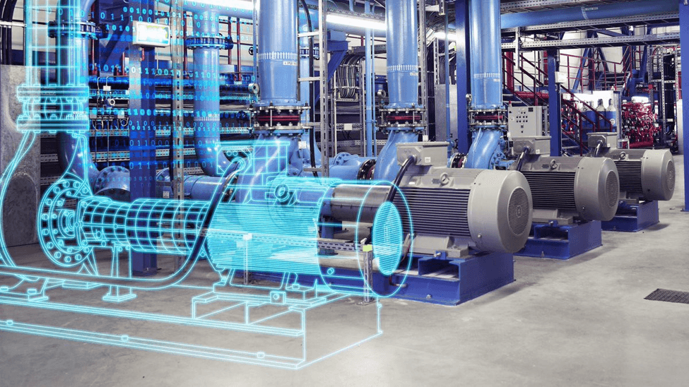 Digital twin of an industrial facility built from 3D scan data